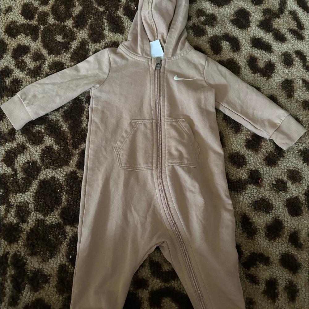 Nike Tan Hooded Footie One Piece